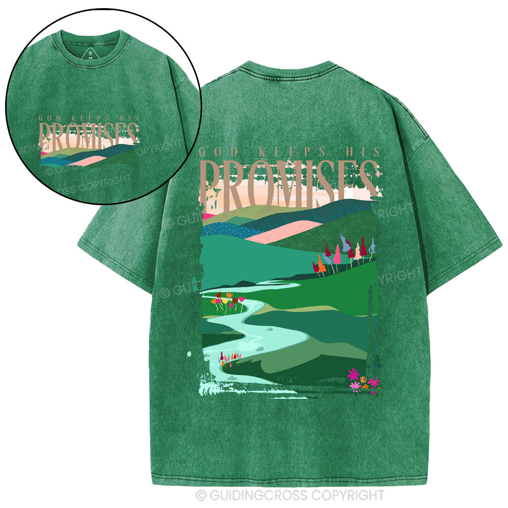 God Keeps His Promises Christian Washed T-Shirt