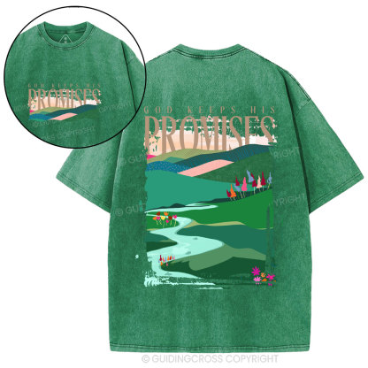 God Keeps His Promises Christian Washed T-Shirt