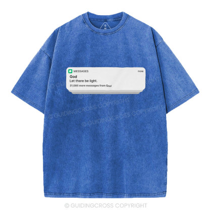 God Let There Be Light Christian Washed T-Shirt