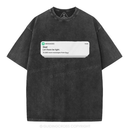 God Let There Be Light Christian Washed T-Shirt