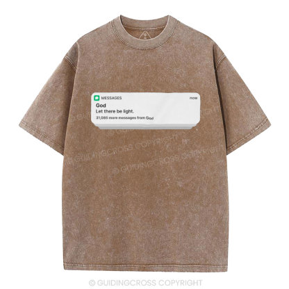 God Let There Be Light Christian Washed T-Shirt