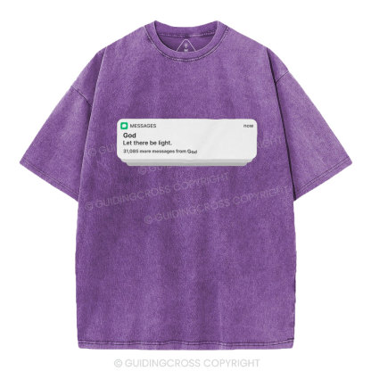 God Let There Be Light Christian Washed T-Shirt