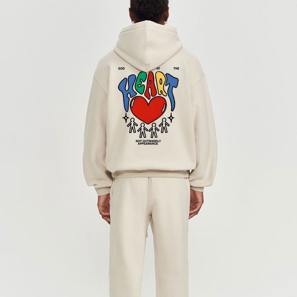 God Looks At The Heart Christian Fleece Hoodie Set