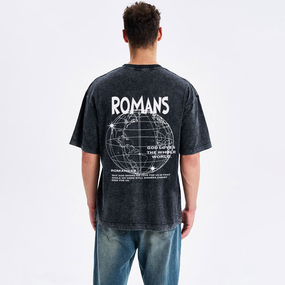 God Loves The Whole World Christian Washed T-Shirt