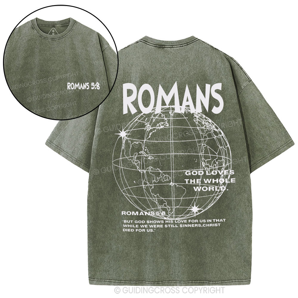 God Loves The Whole World Christian Washed T-Shirt