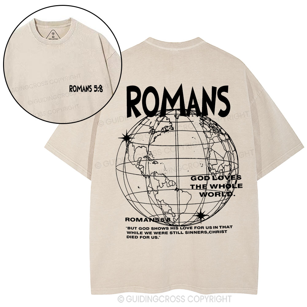 God Loves The Whole World Christian Washed T-Shirt