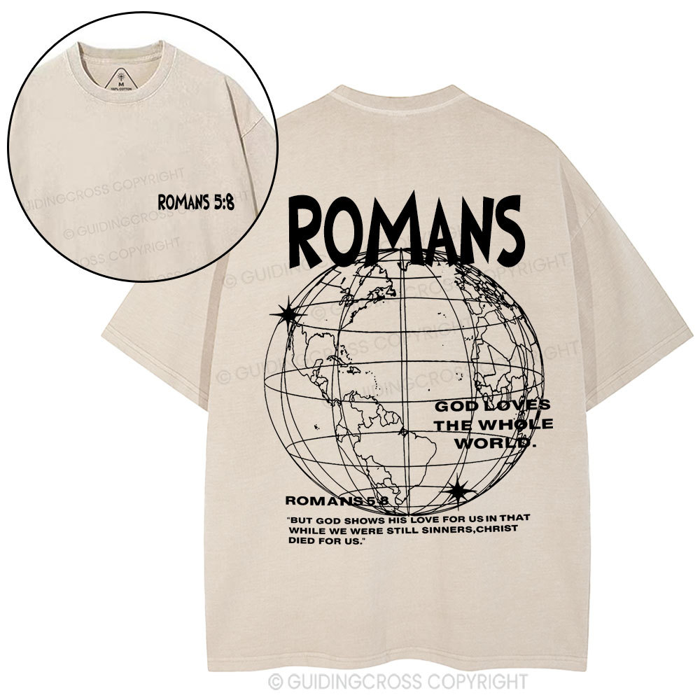 God Loves The Whole World Christian Washed T-Shirt