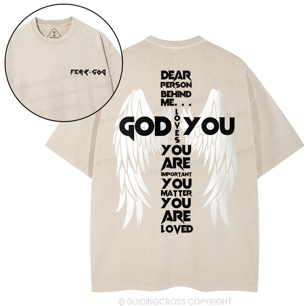 God Loves You Chirstian Washed T-Shirt