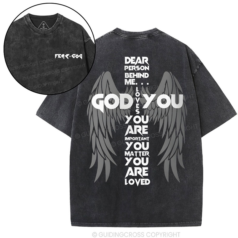 God Loves You Chirstian Washed T-Shirt Sale - GuidingCross