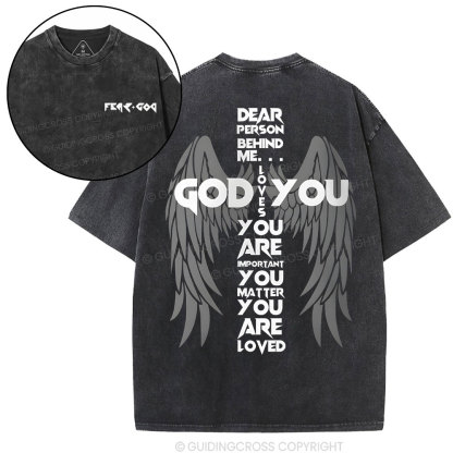 God Loves You Chirstian Washed T-Shirt