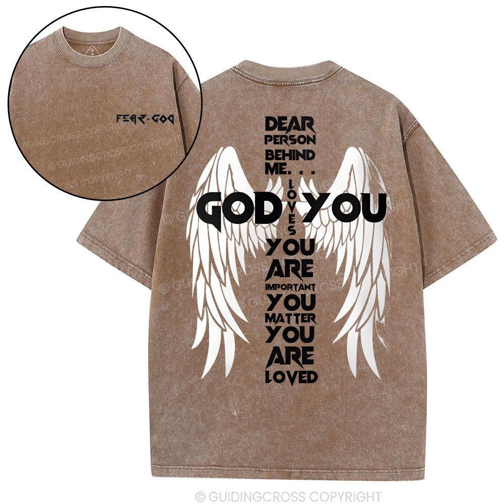 God Loves You Chirstian Washed T-Shirt