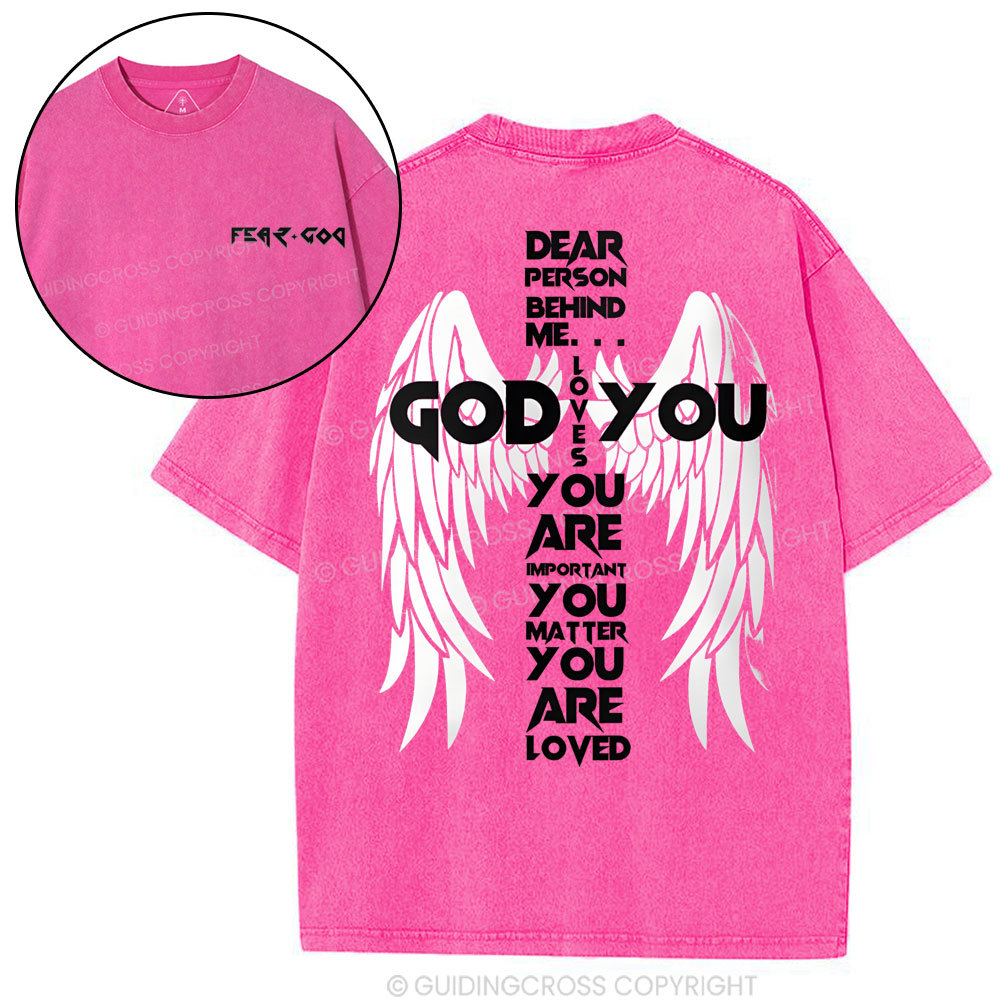God Loves You Chirstian Washed T-Shirt