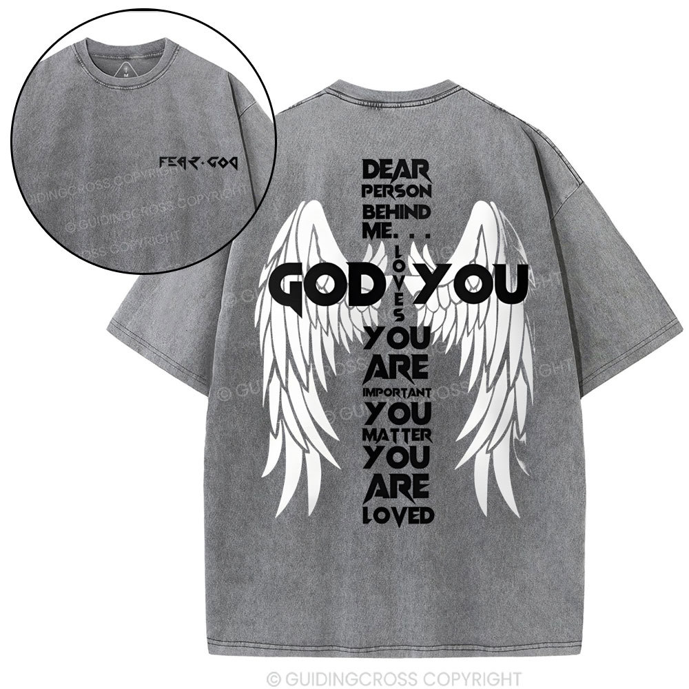 God Loves You Chirstian Washed T-Shirt