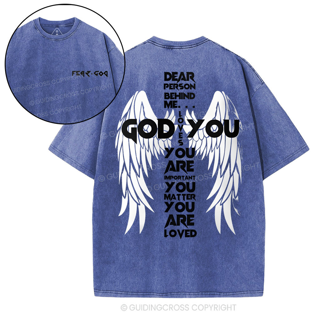 God Loves You Chirstian Washed T-Shirt
