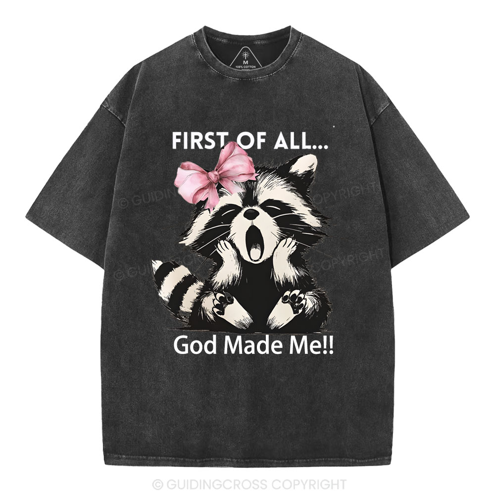 God Made Me Christian Washed T-Shirt