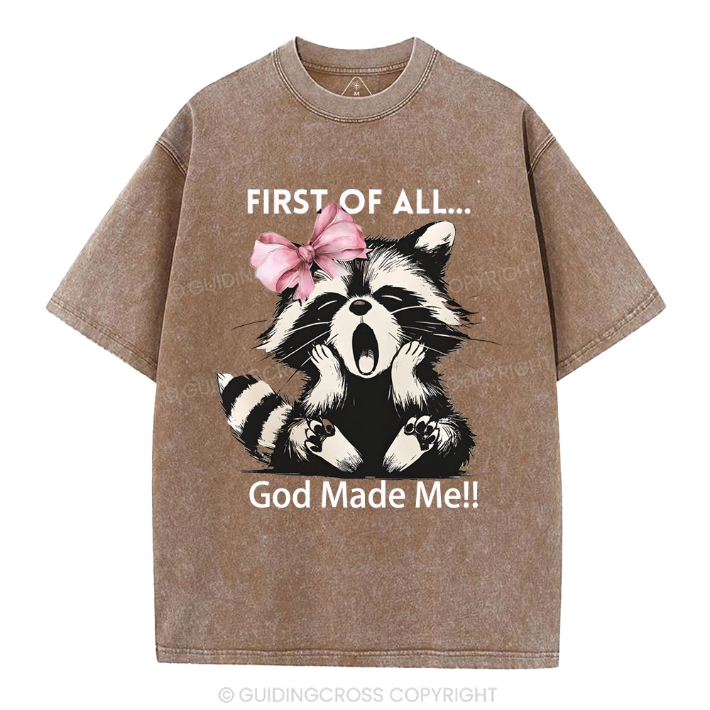 God Made Me Christian Washed T-Shirt