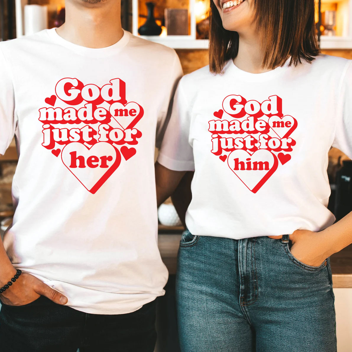 God Made Me Just For Him Christian T-Shirt