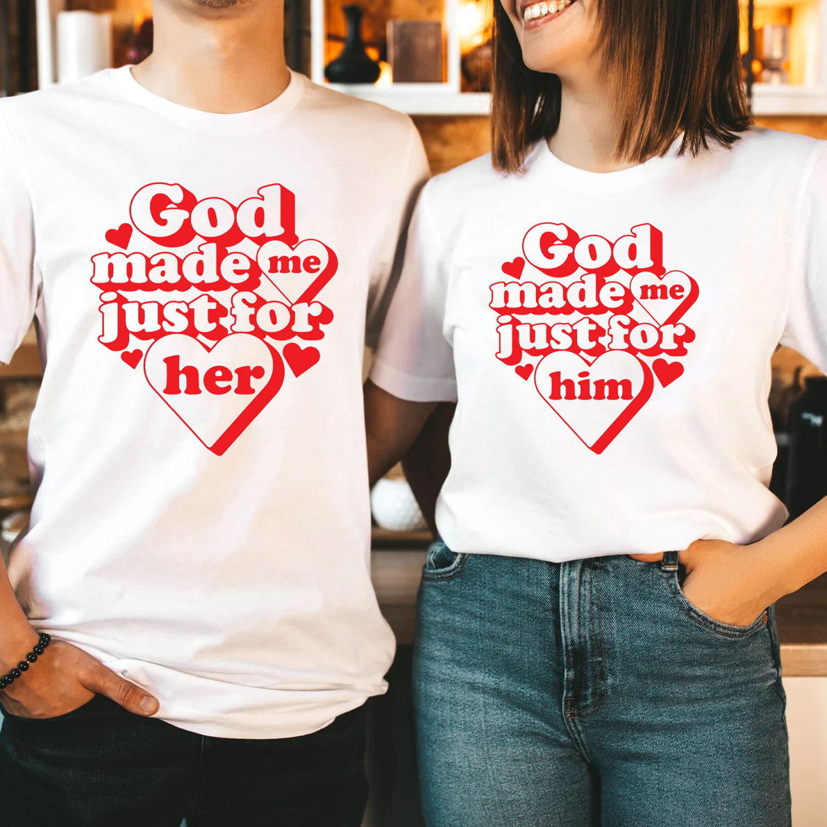 God Made Me Just For Him Christian T-Shirt