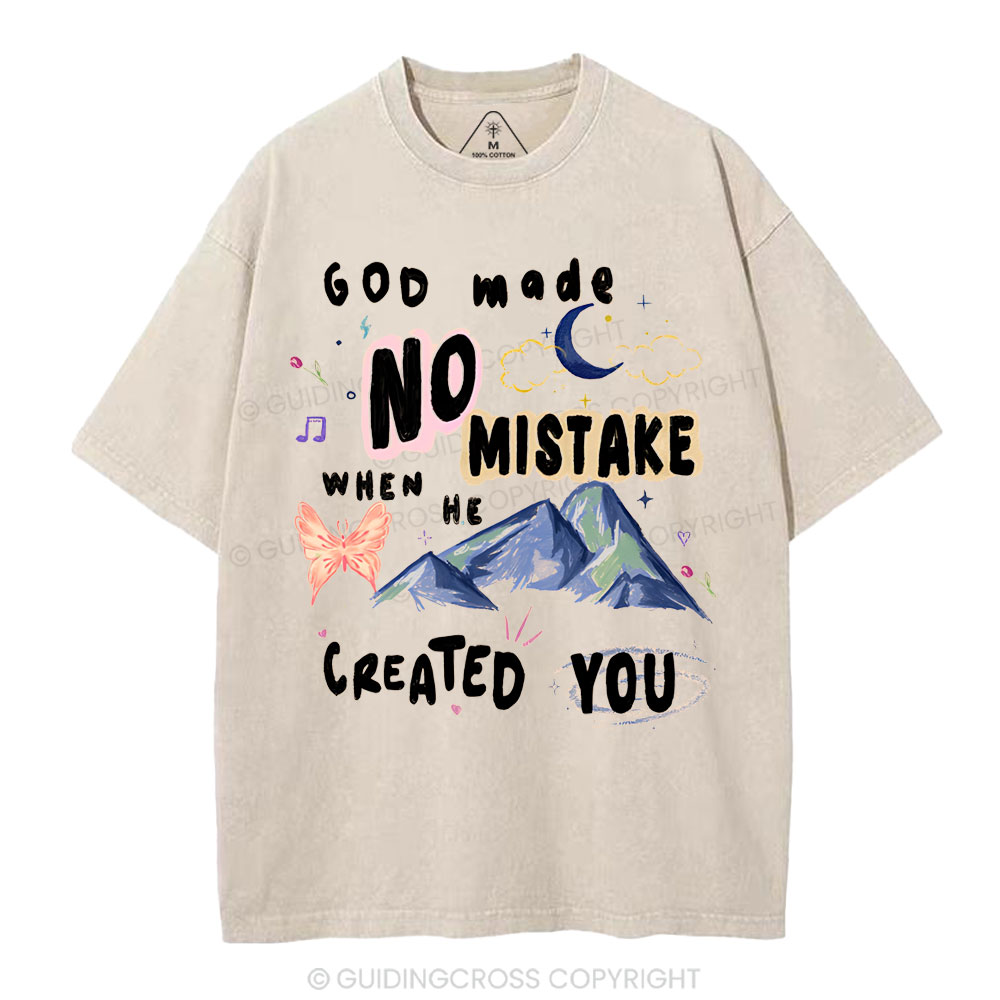 God Made No Mistake Christian Washed T-Shirt