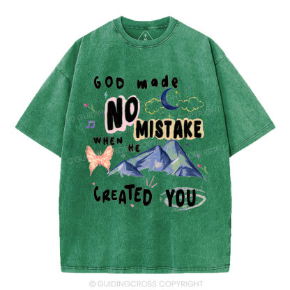 God Made No Mistake Christian Washed T-Shirt