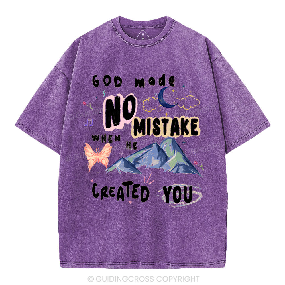 God Made No Mistake Christian Washed T-Shirt