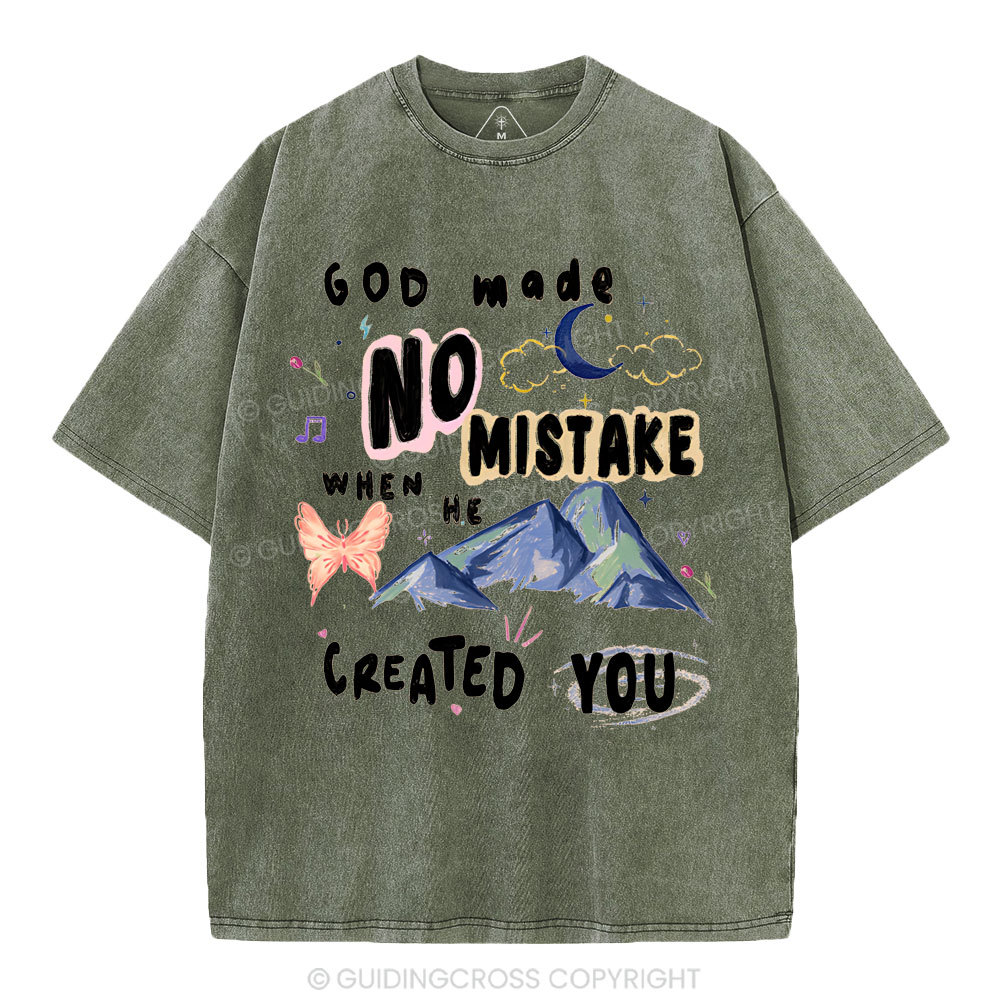 God Made No Mistake Christian Washed T-Shirt