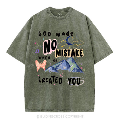 God Made No Mistake Christian Washed T-Shirt