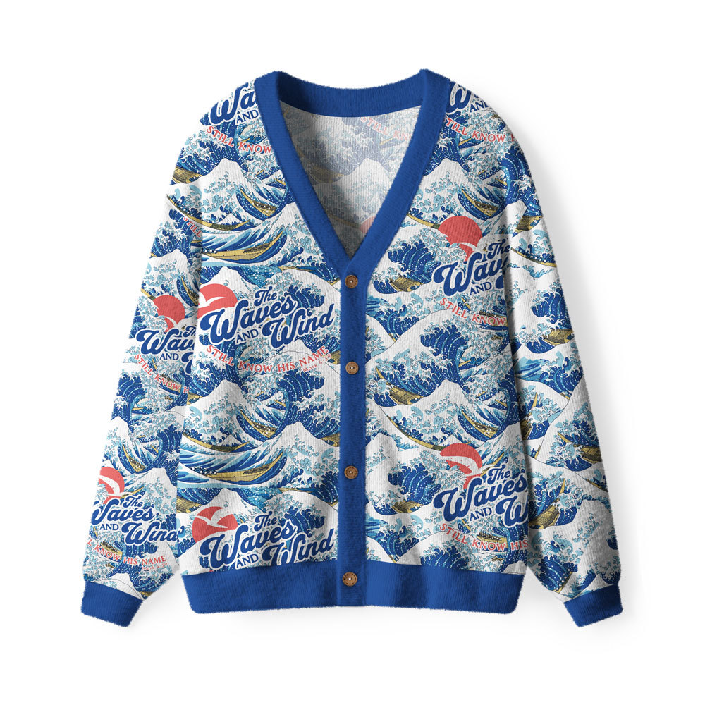 God Made The Waves And Wind Calm Down Furry Christian Lightweight Cardigan