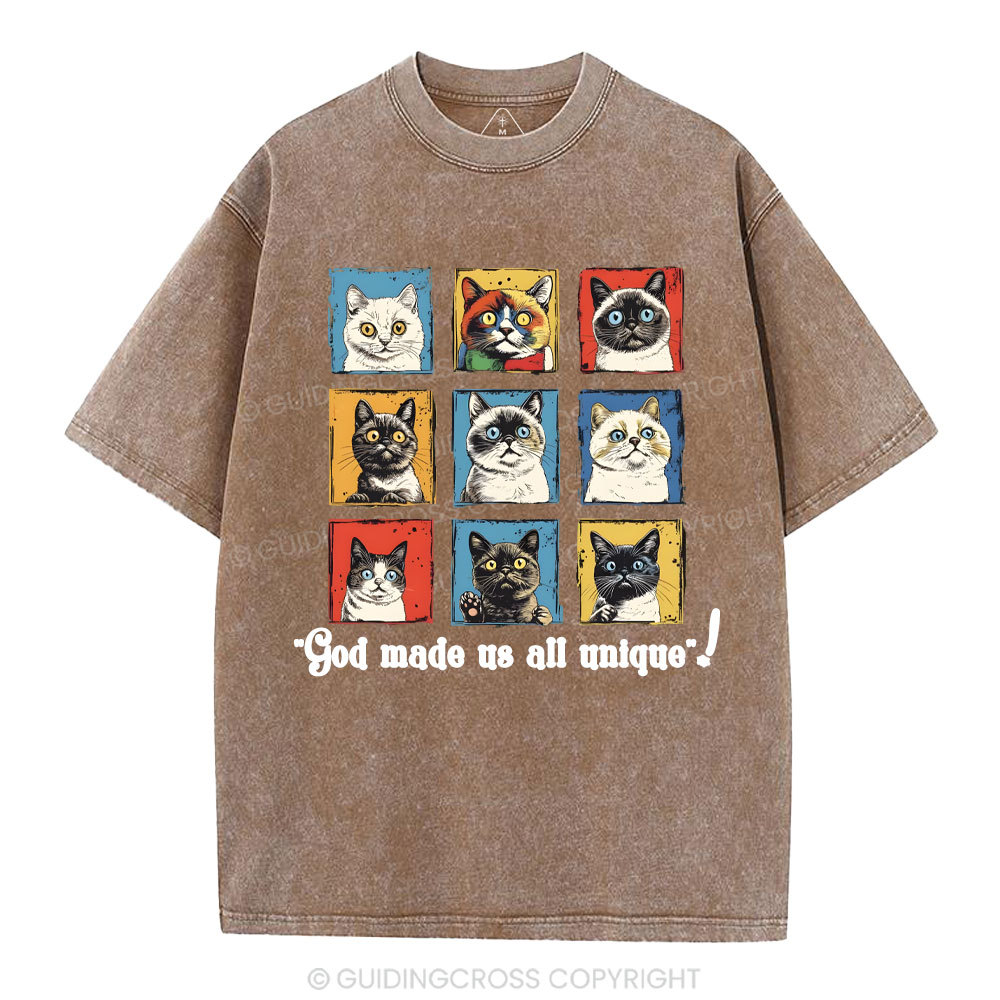 God Made Us All Unique Christian Washed T-Shirt