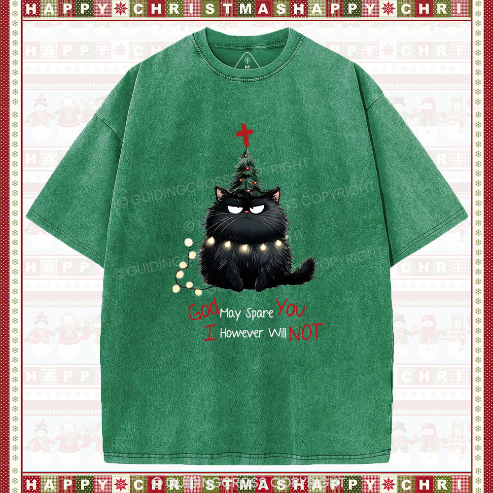 God May Spare You  Christian Washed T-Shirt