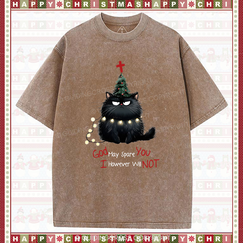 God May Spare You  Christian Washed T-Shirt