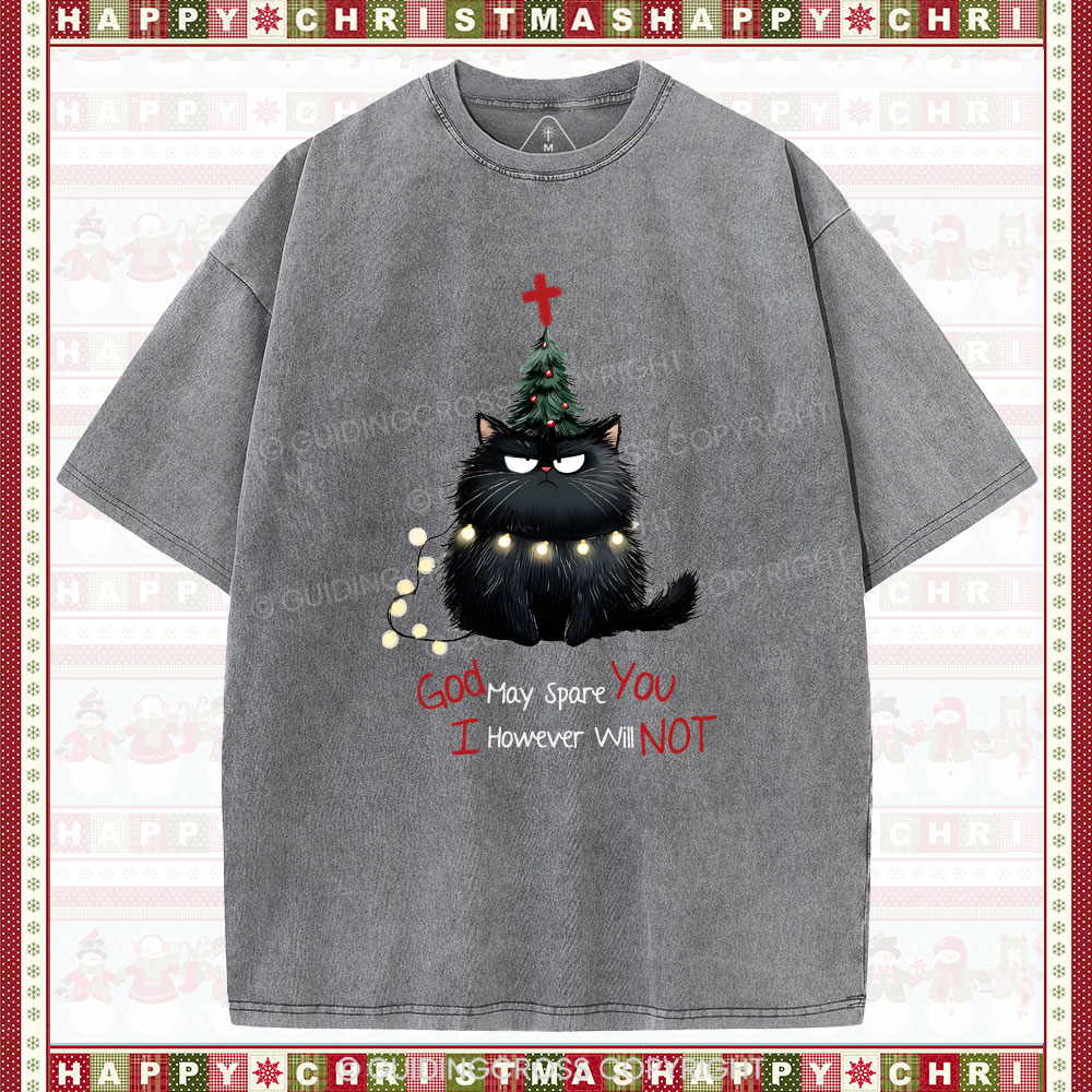 God May Spare You  Christian Washed T-Shirt