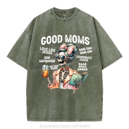 God Moms Christian Washed T-Shirt
