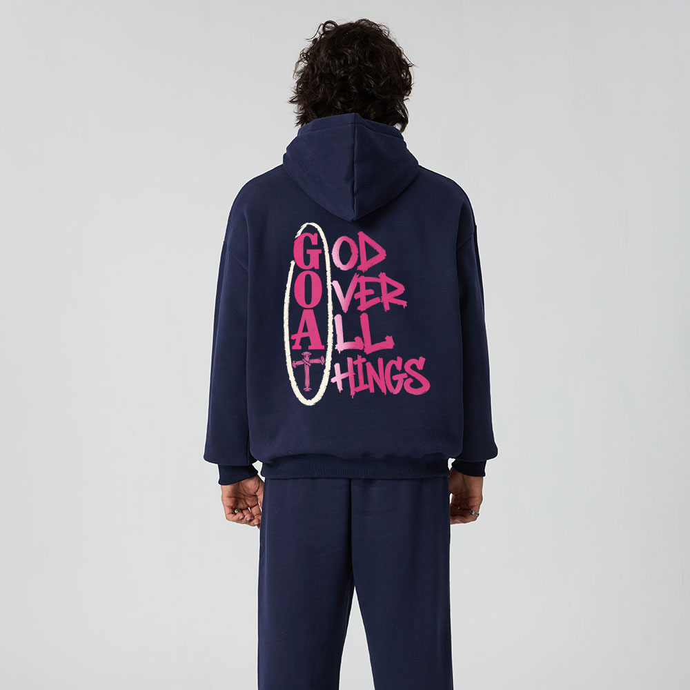 God Over All Things Christian Premium Fleece Hoodie Set