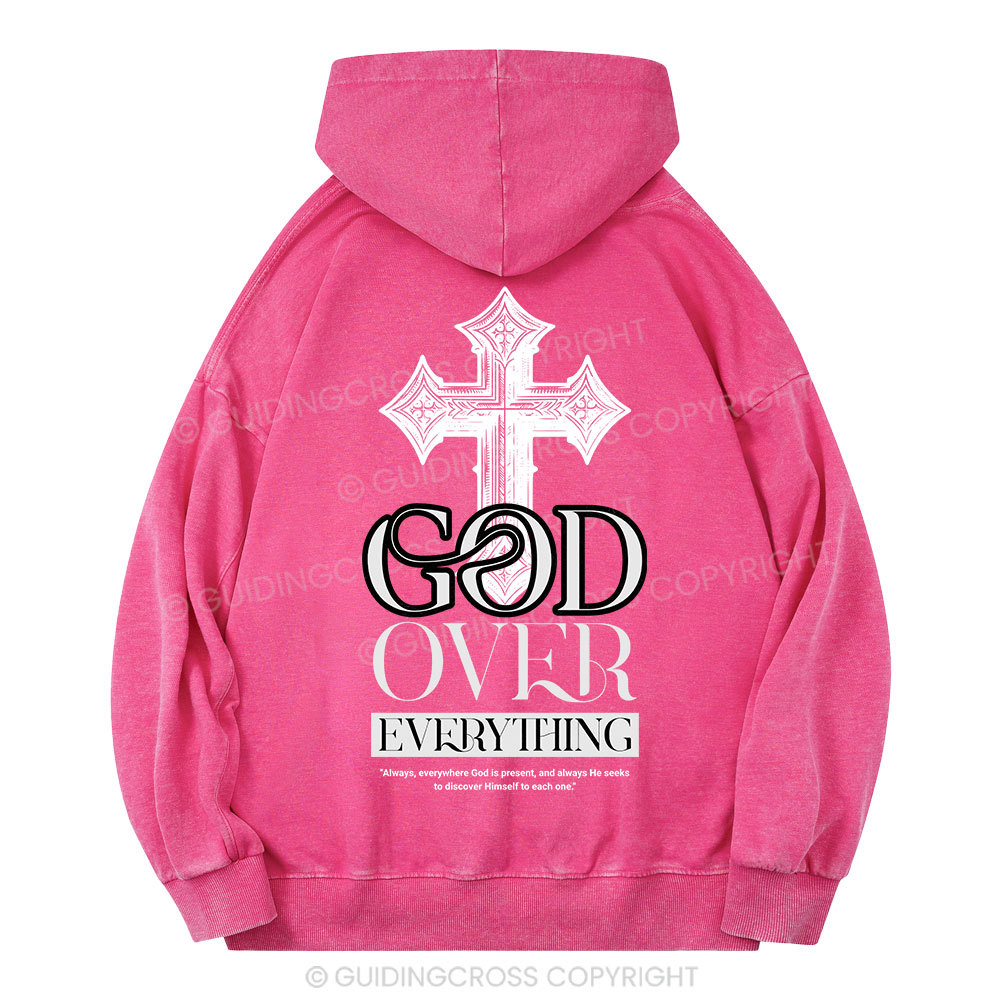 God Over Everything Christian Washed Hoodie