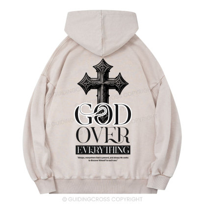 God Over Everything Christian Washed Hoodie