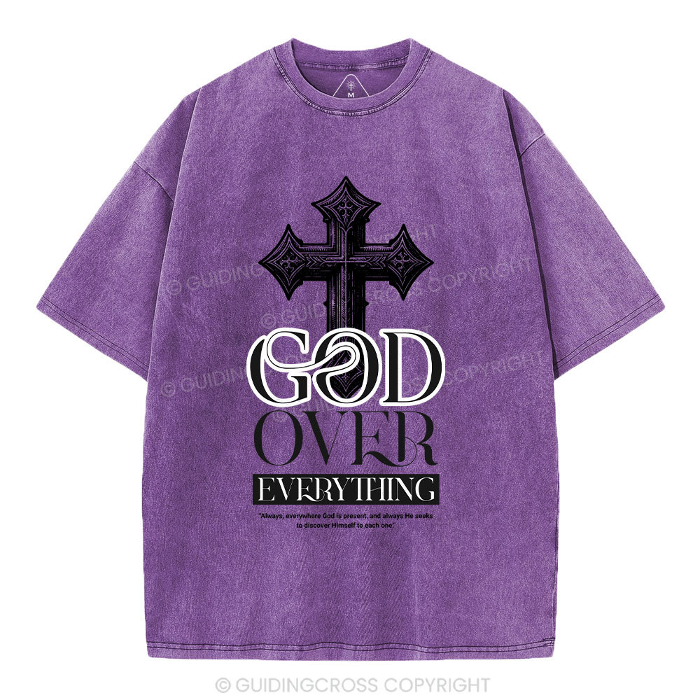 God Over Everything Christian Washed T-Shirt