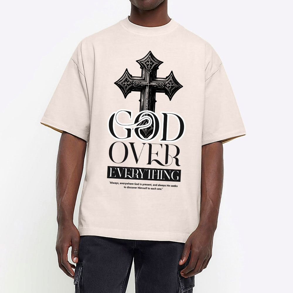 God Over Everything Christian Washed T-Shirt
