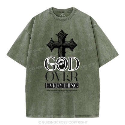 God Over Everything Christian Washed T-Shirt