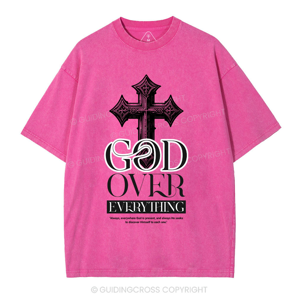 God Over Everything Christian Washed T-Shirt