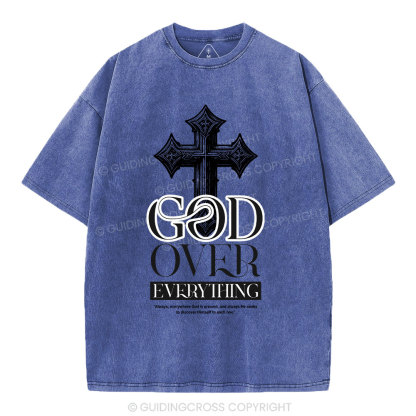 God Over Everything Christian Washed T-Shirt