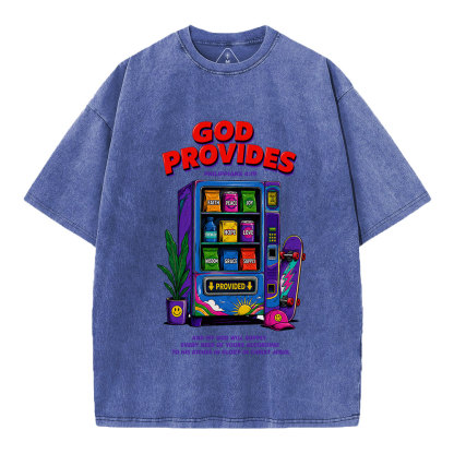 God Provides Christian Washed T-Shirt 