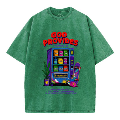 God Provides Christian Washed T-Shirt 