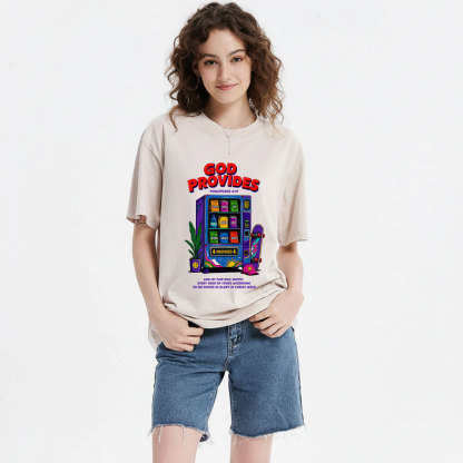 God Provides Christian Washed T-Shirt 