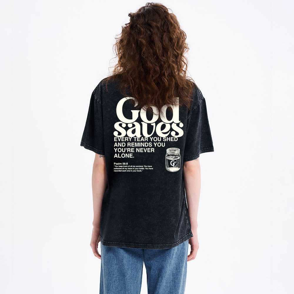 God Saves Christian Washed T-Shirt