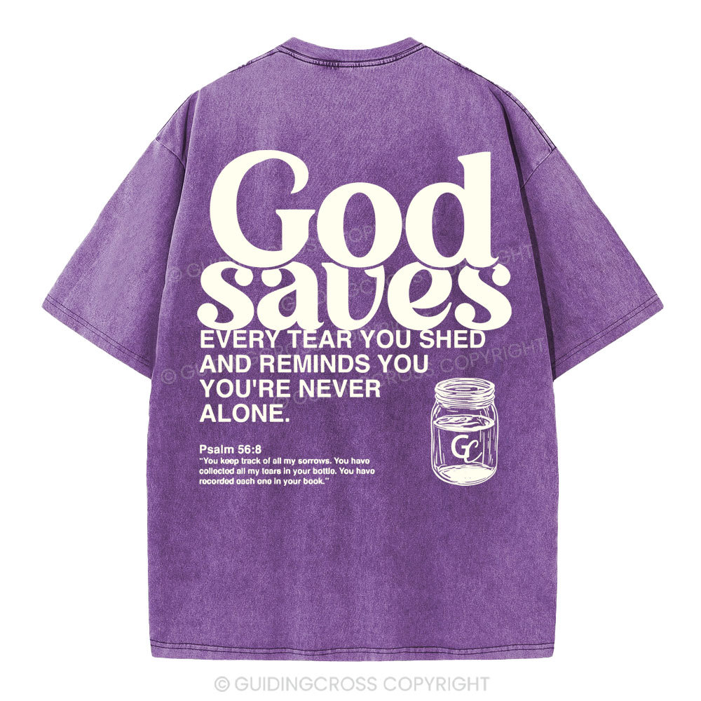 God Saves Christian Washed T-Shirt