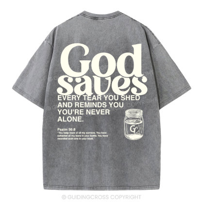 God Saves Christian Washed T-Shirt