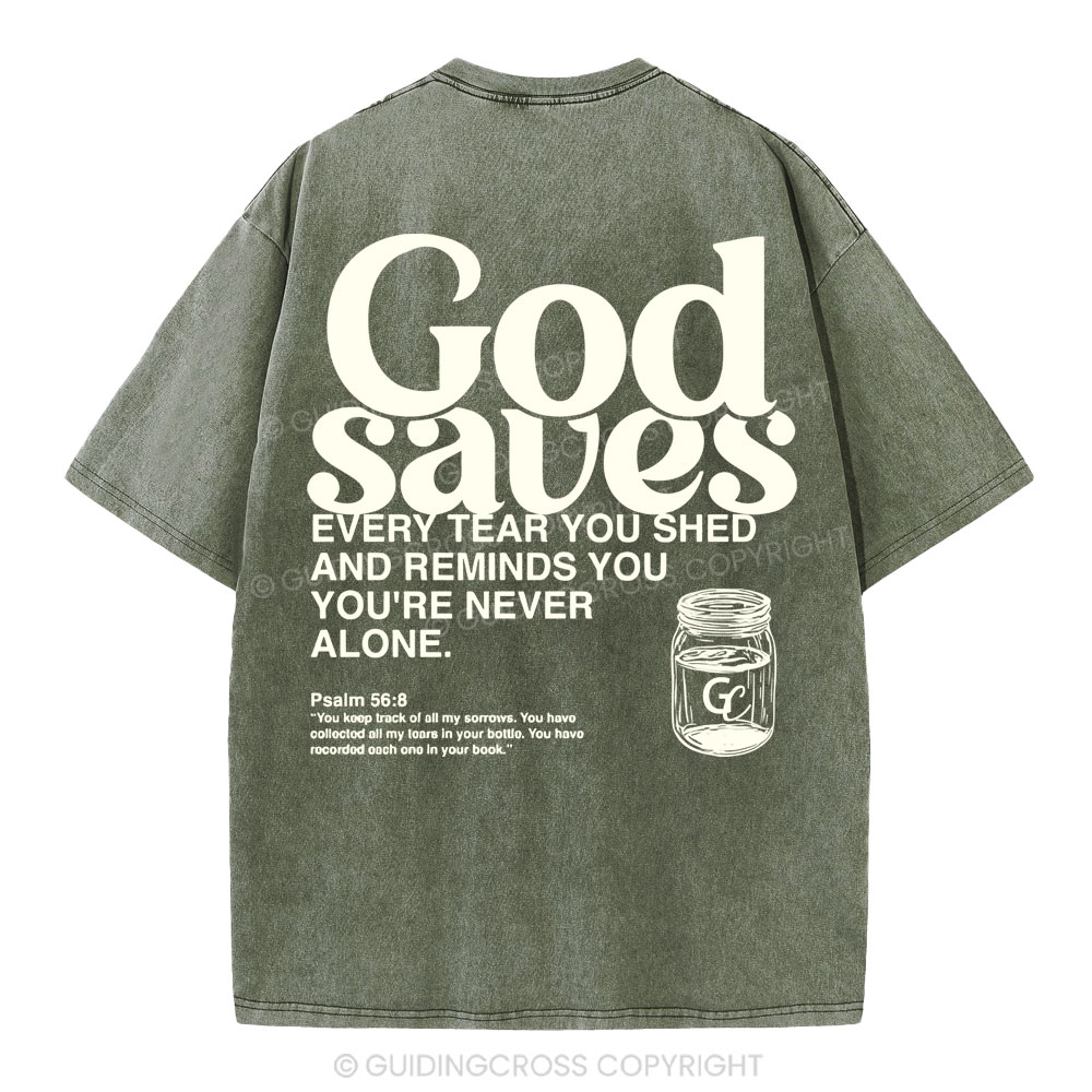 God Saves Christian Washed T-Shirt