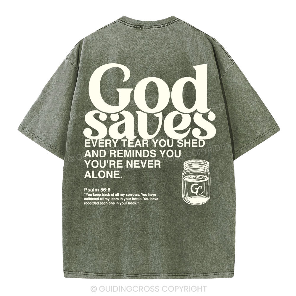 God Saves Christian Washed T-Shirt