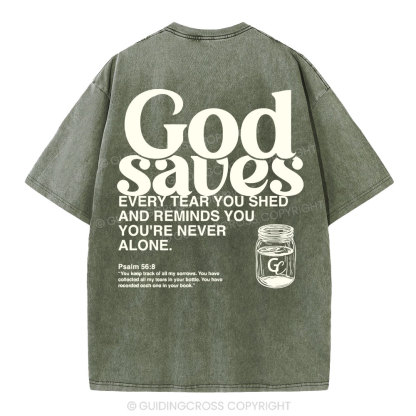God Saves Christian Washed T-Shirt